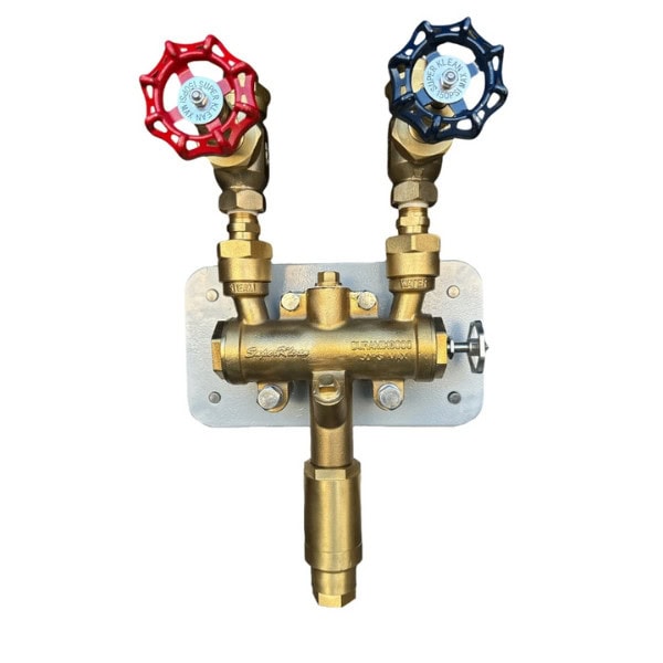 Bronze thermostatic mixing station