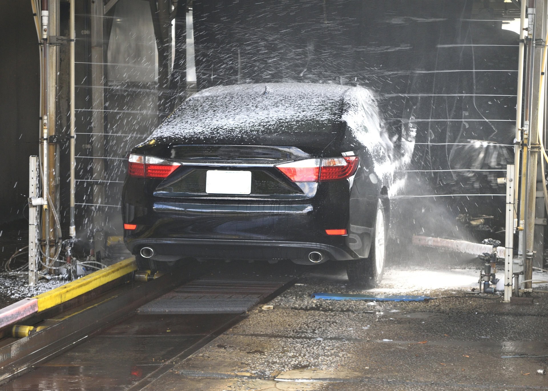 car wash spray nozzles in action